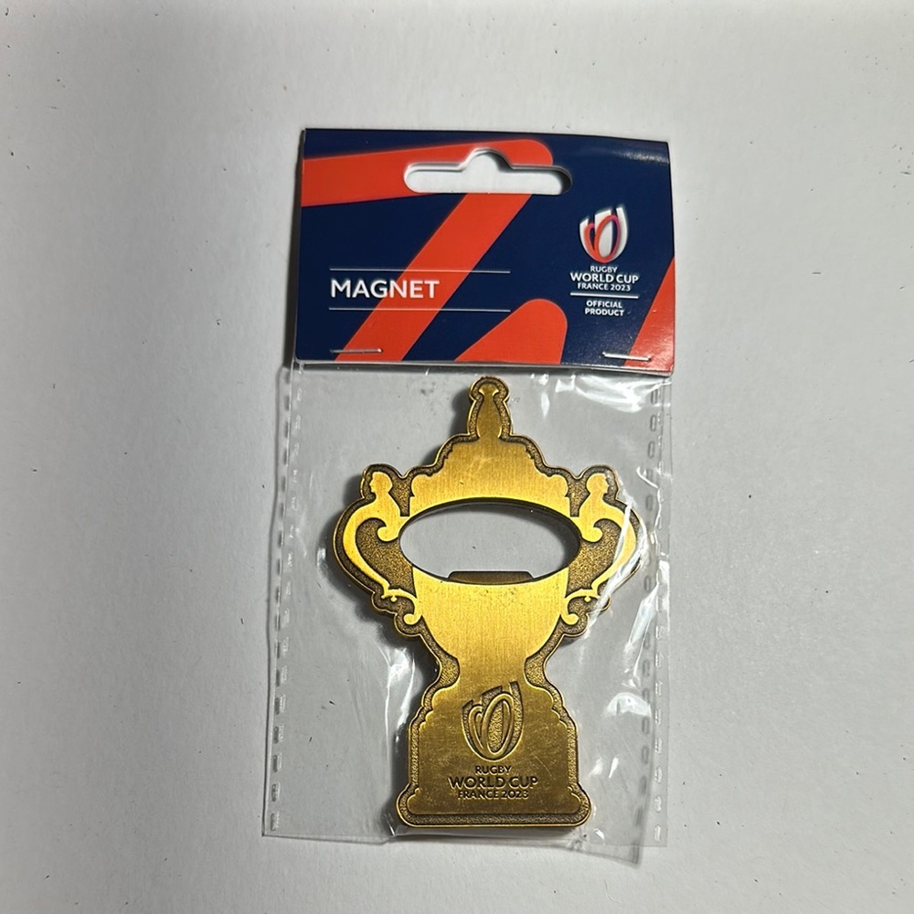 Rugby World Cup Gold Trophy Magnet Bottle Opener France 2023